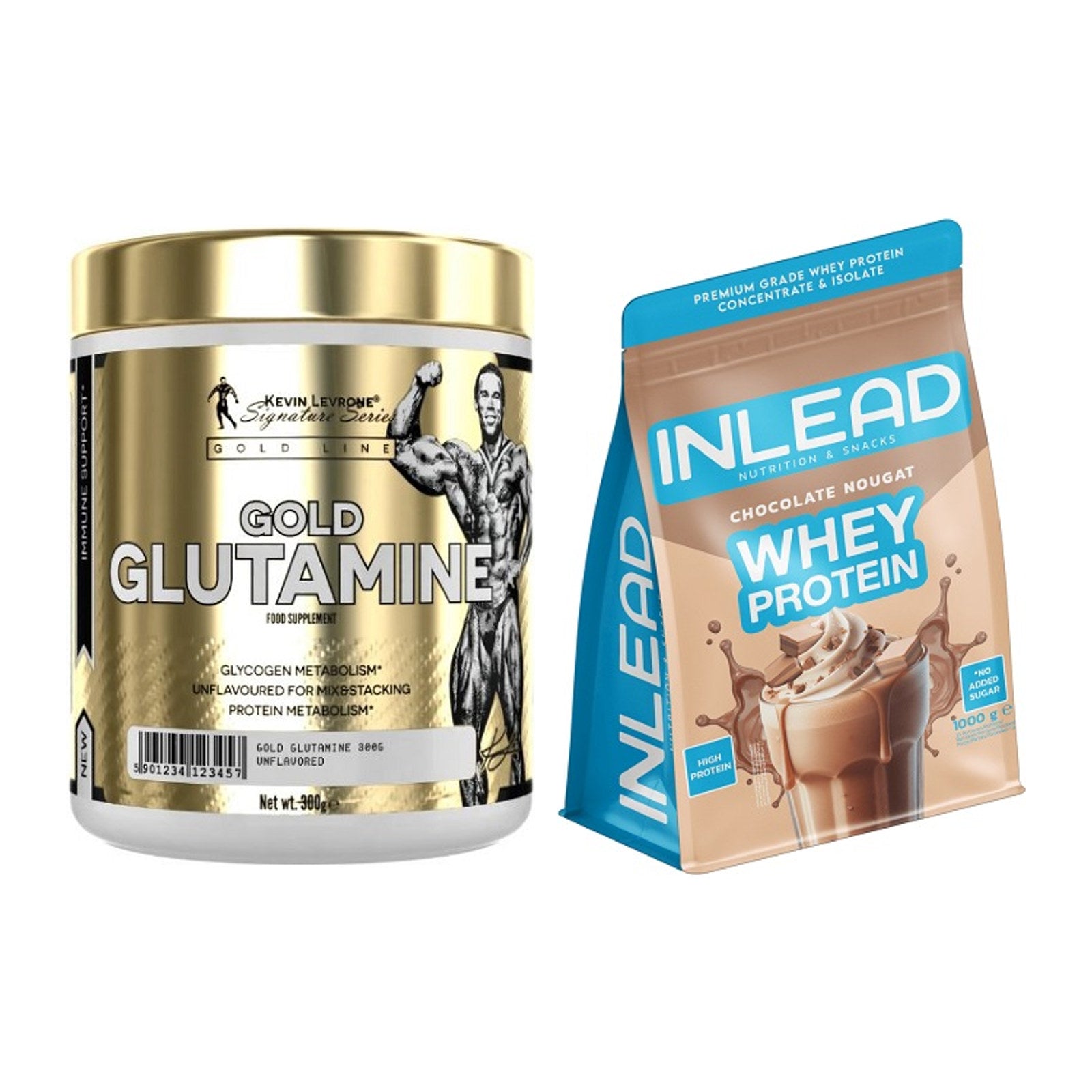 Regenerations-Duo: Kevin Levrone GOLD Glutamine + INLEAD Whey Protein – alle enthaltenen Artikel
