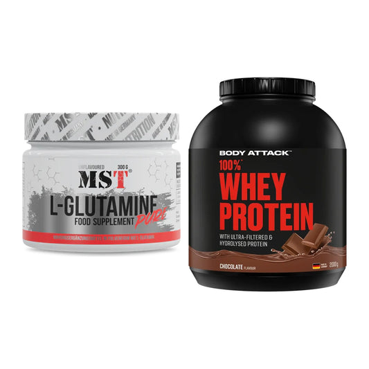 Regenerations-Duo: MST Glutamine + Body Attack 100% Whey Protein – alle enthaltenen Artikel