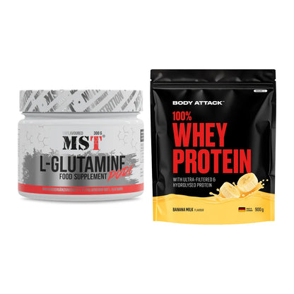 Regenerations-Duo: MST Glutamine + Body Attack 100% Whey Protein – alle enthaltenen Artikel