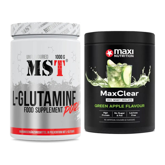 Regenerations-Duo: MST Glutamine + MaxiNutrition MaxClear 100% Clear – alle enthaltenen Artikel