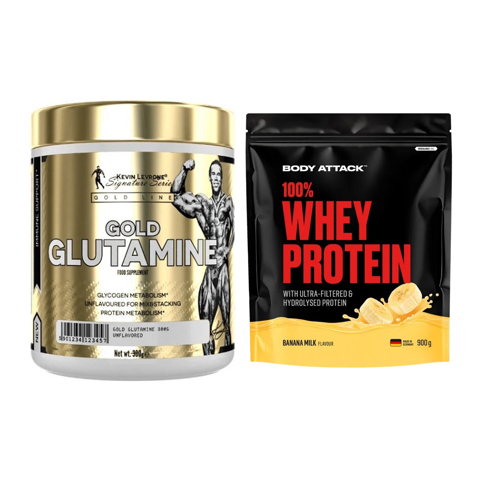 Regenerations-Duo: Kevin Levrone GOLD + Body Attack 100% Whey – alle enthaltenen Artikel