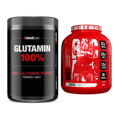 Regenerations-Duo: Sinob Core L-Glutamin + BAD ASS Whey – alle enthaltenen Artikel