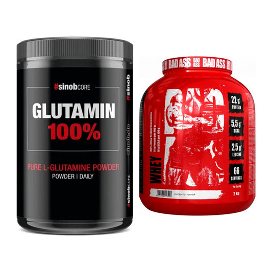 Regenerations-Duo: Sinob Core L-Glutamin + BAD ASS Whey – alle enthaltenen Artikel