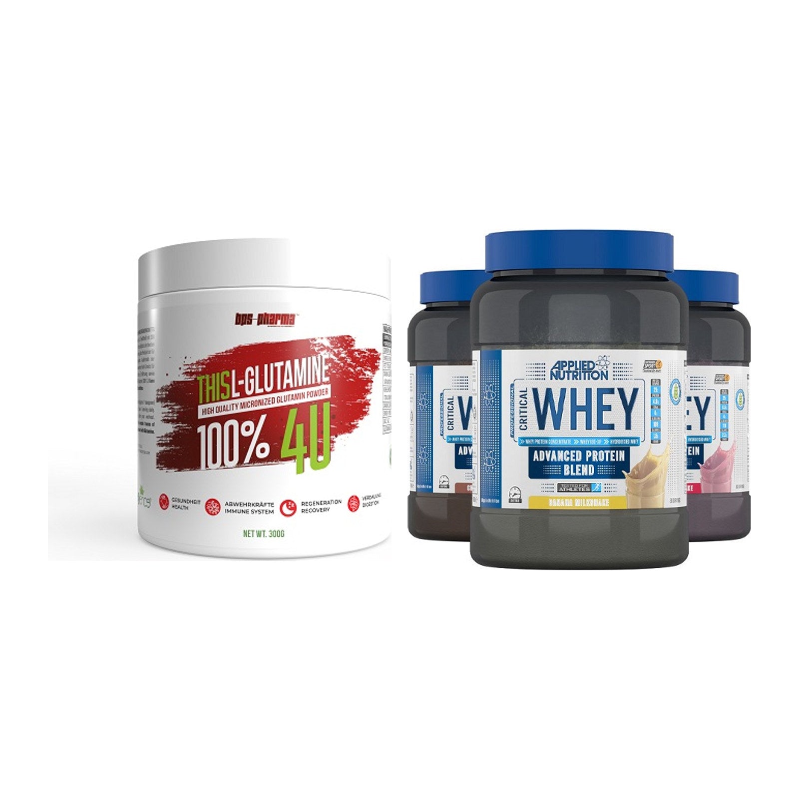 Regenerations-Duo: BPS-Pharma This Glutamin + Applied Nutrition – alle enthaltenen Artikel