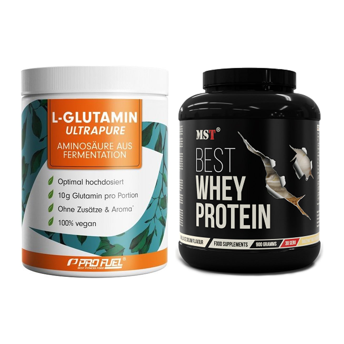 Regenerations-Duo: ProFuel Glutamin Ultrapure + MST Best Whey Protein – alle enthaltenen Artikel