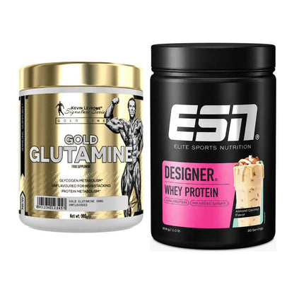 Regenerations-Duo: Kevin Levrone GOLD Glutamine + ESN Designer Whey – alle enthaltenen Artikel