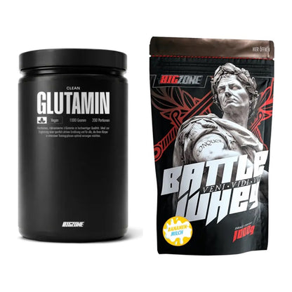 Regenerations-Duo: Big Zone Glutamin + Big Zone Battle Whey – alle enthaltenen Artikel