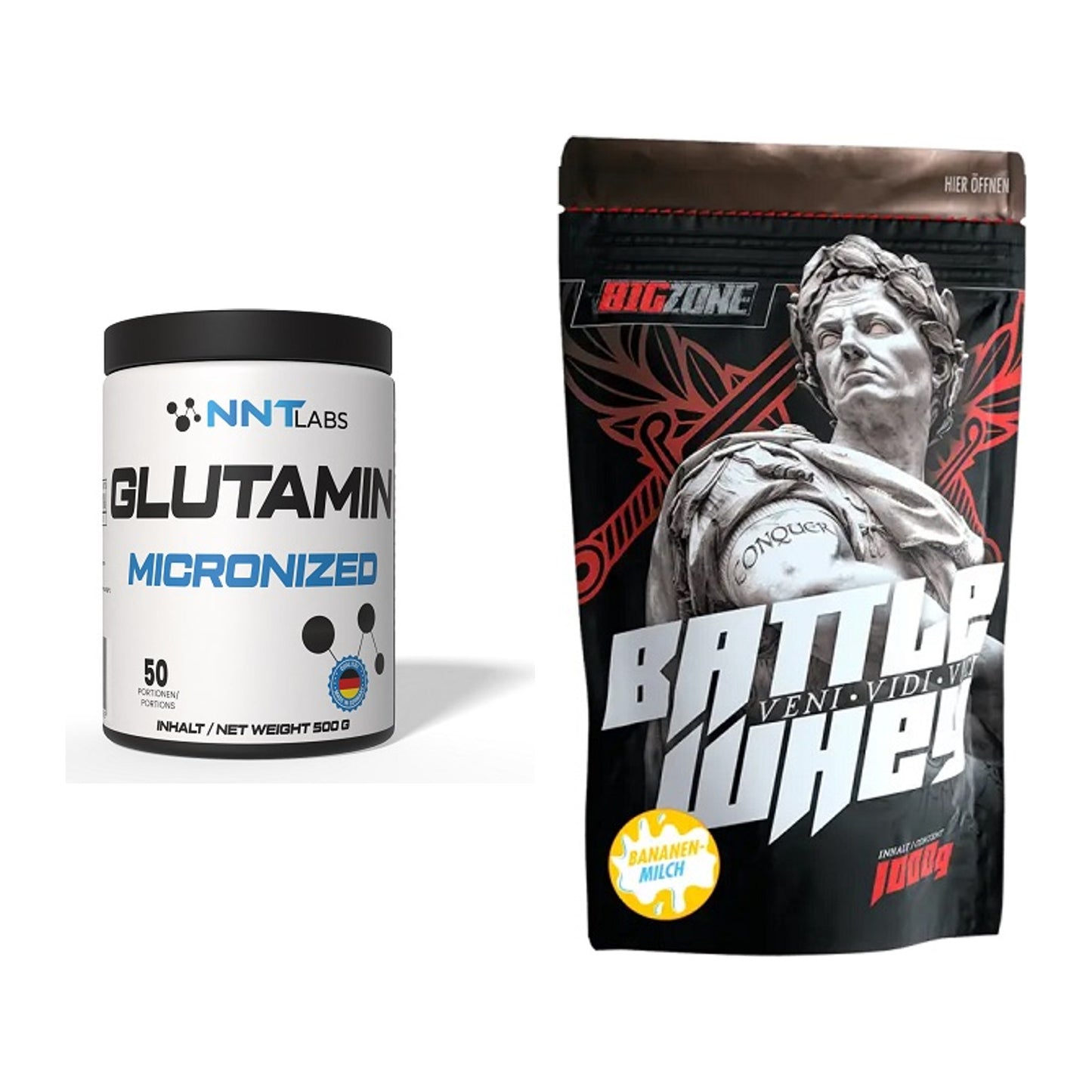 Regenerations-Duo: NNT Glutamin + Big Zone Battle Whey – alle enthaltenen Artikel