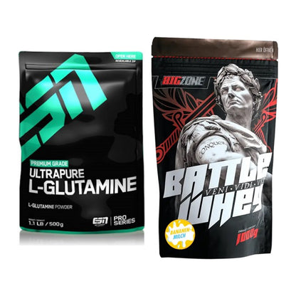 Regenerations-Duo: ESN Ultrapure L-Glutamin + Big Zone Battle Whey – alle enthaltenen Artikel