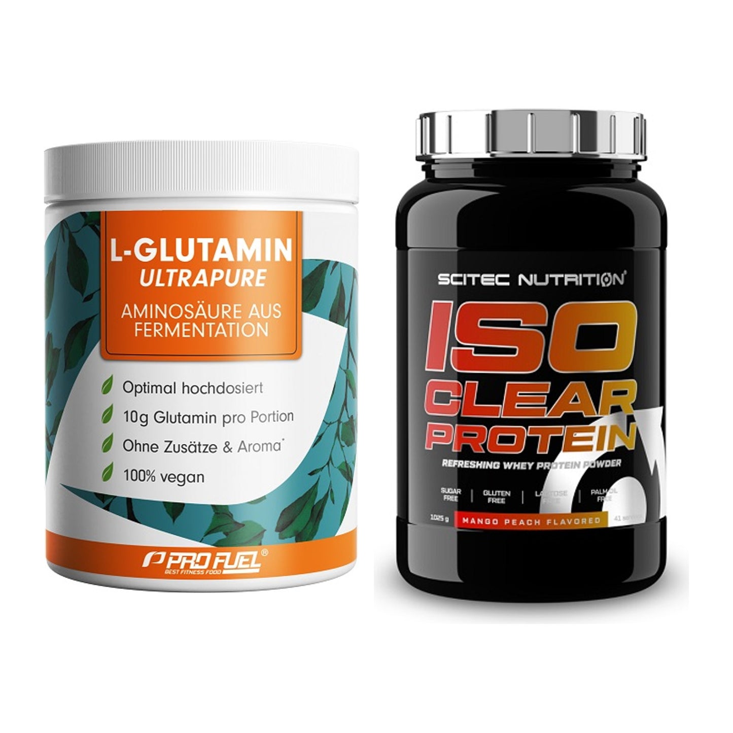 Regenerations-Duo: ProFuel Glutamin + Scitec IsoClear Protein – alle enthaltenen Artikel