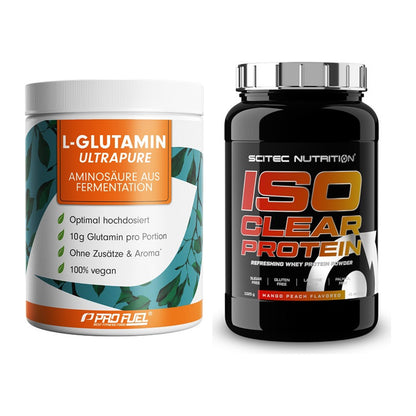 Regenerations-Duo: ProFuel Glutamin + Scitec IsoClear Protein – alle enthaltenen Artikel