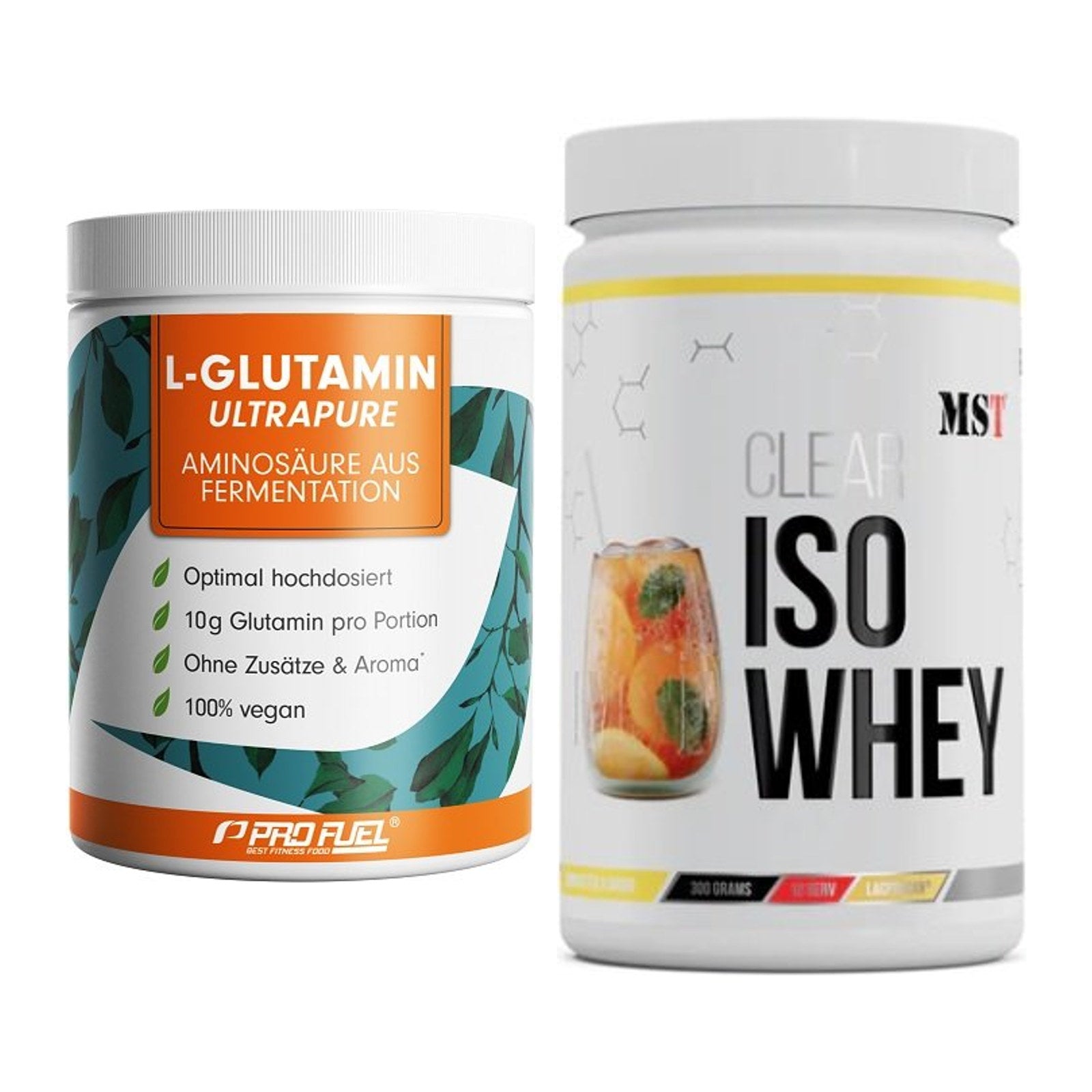 Regenerations-Duo: ProFuel Glutamin Ultrapure + MST Iso Clear – alle enthaltenen Artikel