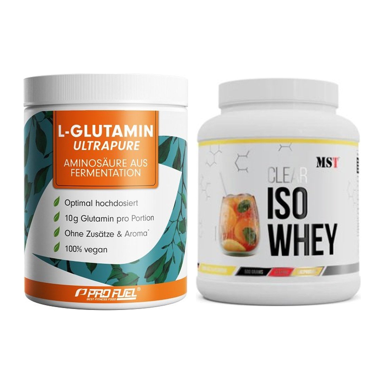 Regenerations-Duo: ProFuel Glutamin Ultrapure + MST Iso Clear – alle enthaltenen Artikel