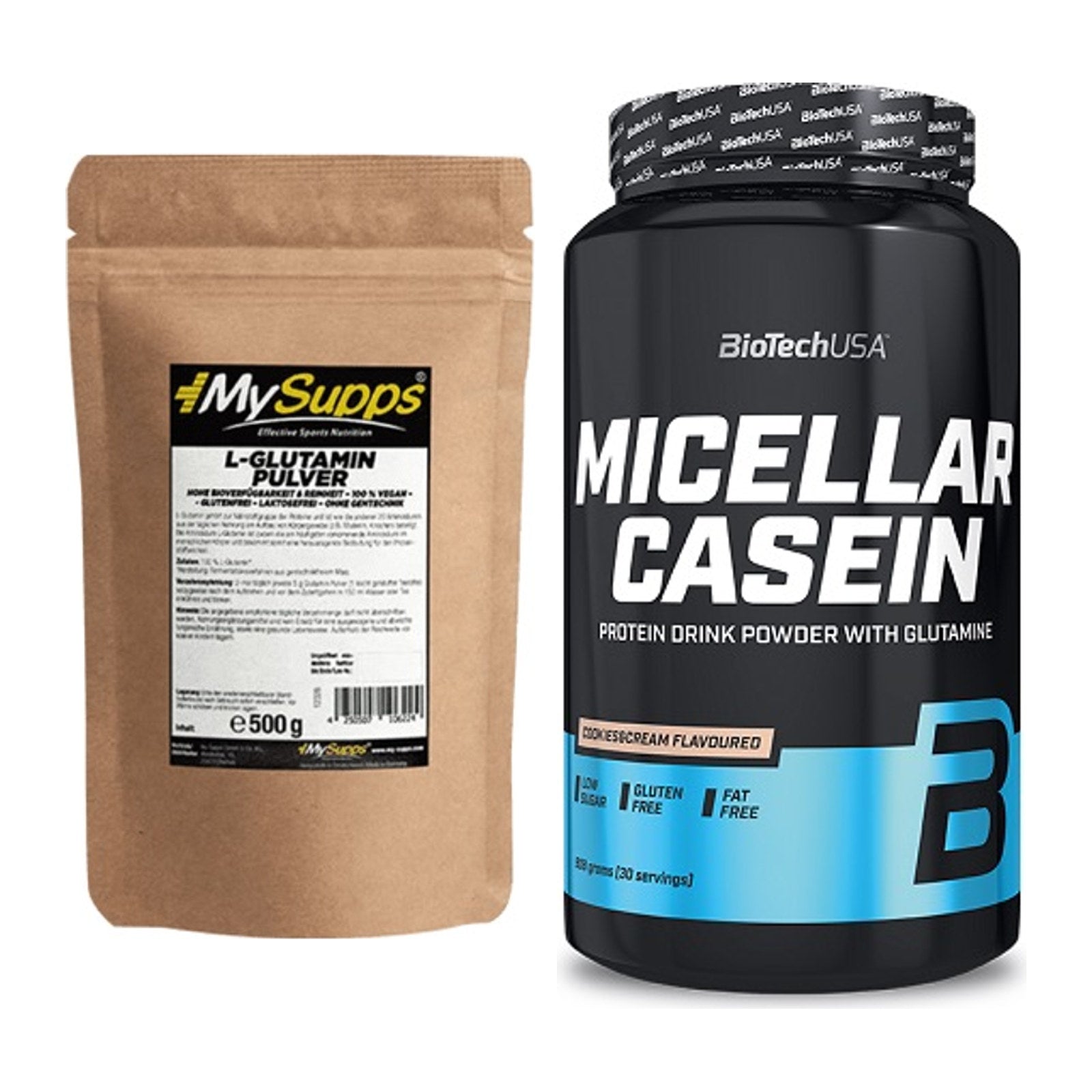 Regenerations-Duo: MySupps Glutamine + BioTech Micellar Casein – alle enthaltenen Artikel