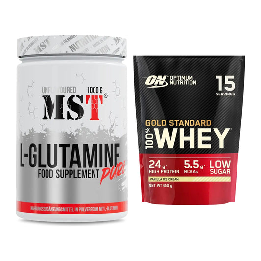 Regenerations-Duo: MST Glutamine + ON Whey Gold Standard – alle enthaltenen Artikel