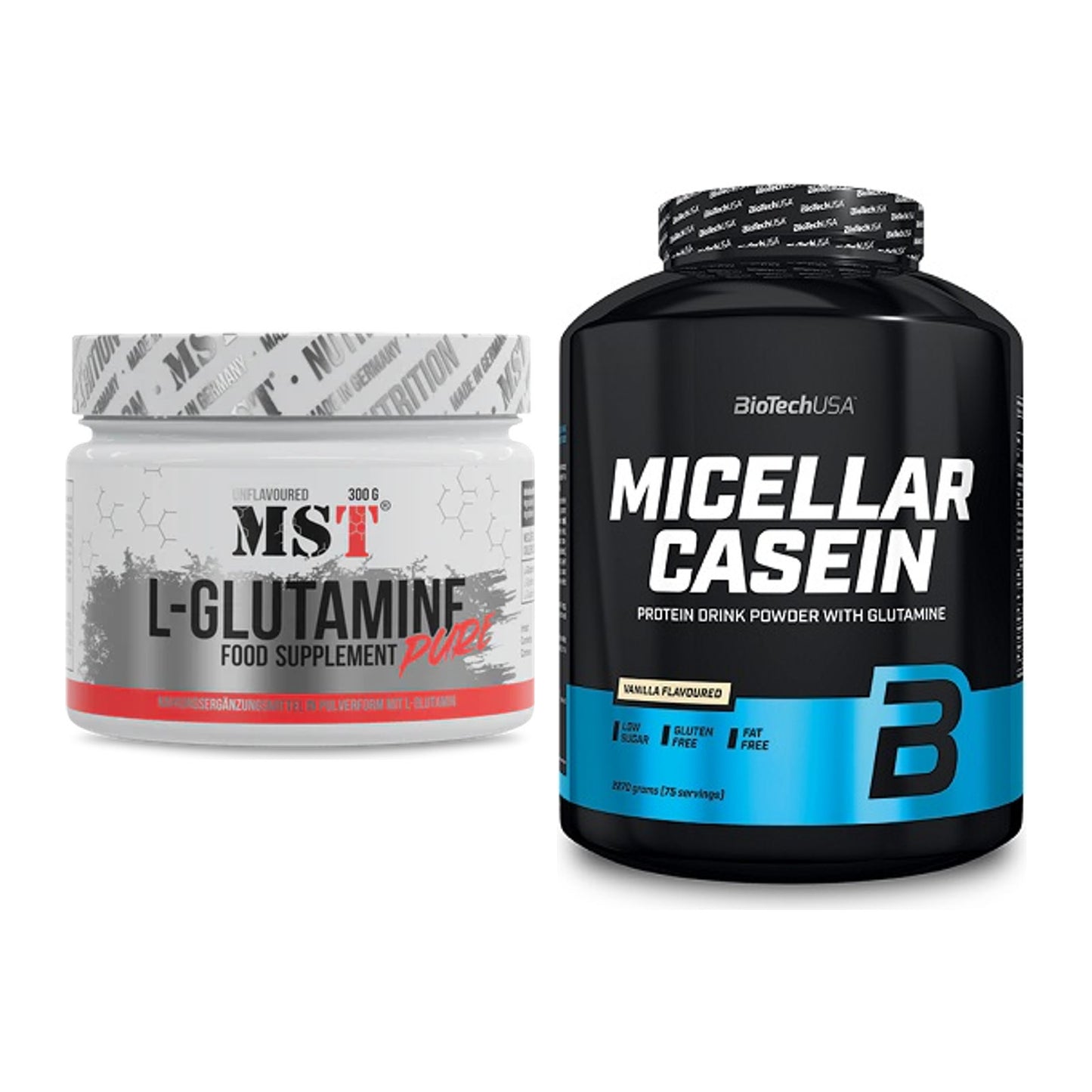Regenerations-Duo: MST Glutamine + BioTech Micellar Casein – alle enthaltenen Artikel