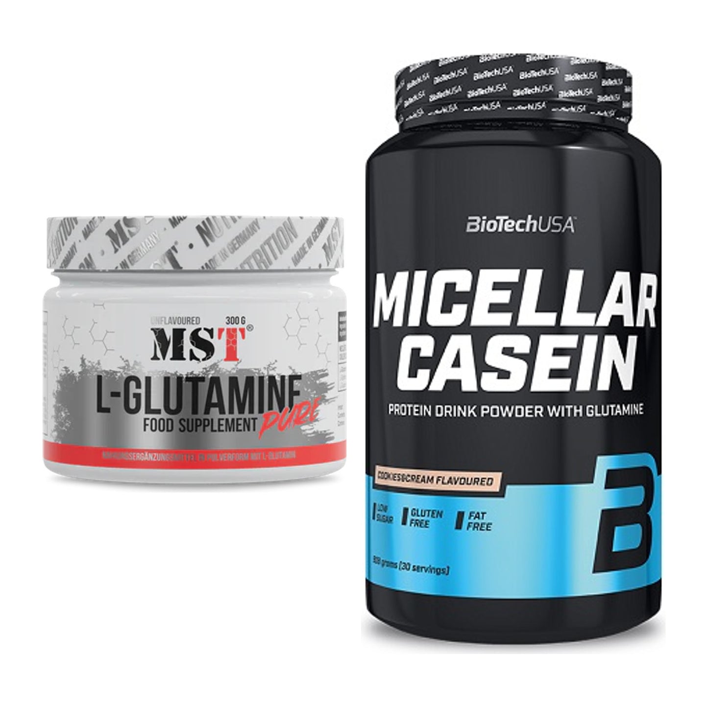 Regenerations-Duo: MST Glutamine + BioTech Micellar Casein – alle enthaltenen Artikel
