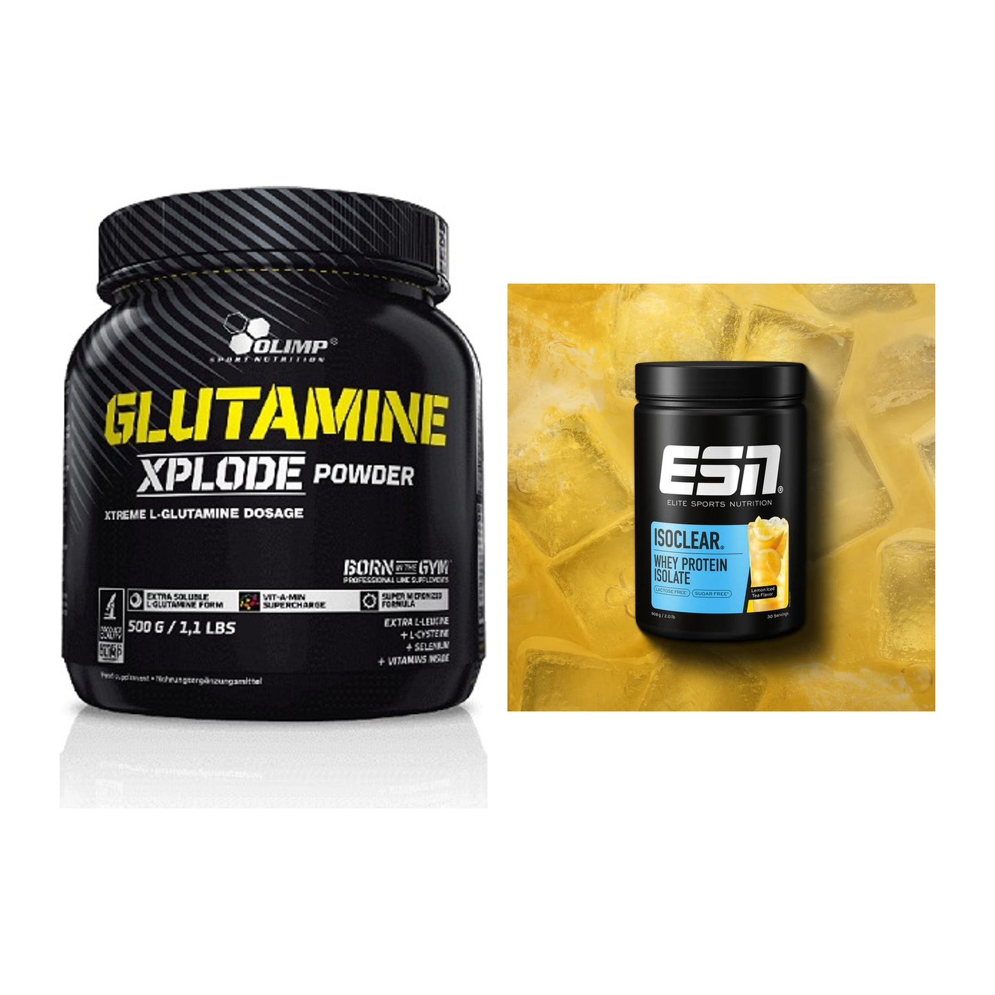 Regenerations-Duo: Olimp L-Glutamine Xplode + ESN ISOCLEAR Whey – alle enthaltenen Artikel
