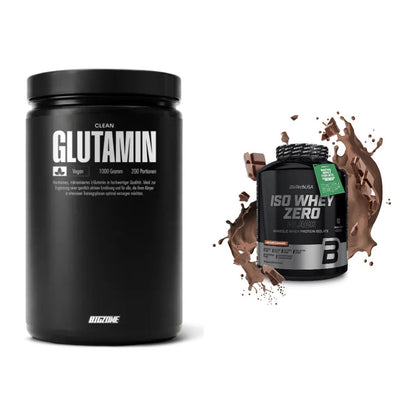 Regenerations-Duo: Big Zone Glutamin + BioTech Iso Whey Zero Black – alle enthaltenen Artikel