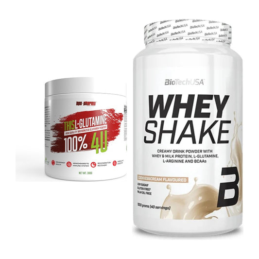 Regenerations-Duo: BPS-Pharma This Glutamin + BioTech Whey Shake – alle enthaltenen Artikel