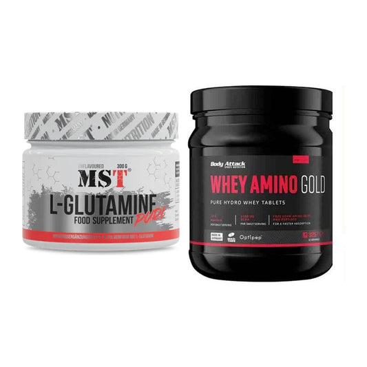 Regenerations-Duo: MST Glutamine + Body Attack Whey Amino Gold – alle enthaltenen Artikel