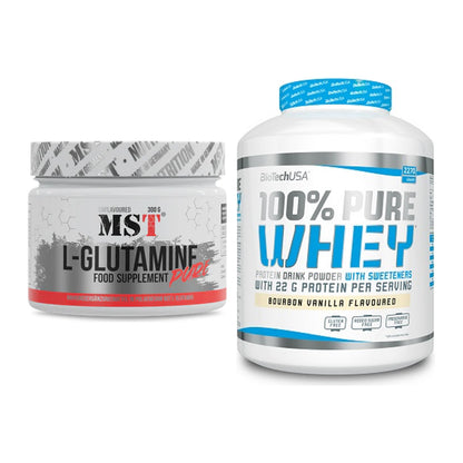 Regenerations-Duo: MST Glutamine + BioTech 100% Pure Whey – alle enthaltenen Artikel