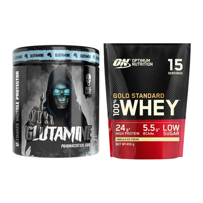 Regenerations-Duo: Skull Labs Glutamine + ON Whey Gold Standard – alle enthaltenen Artikel
