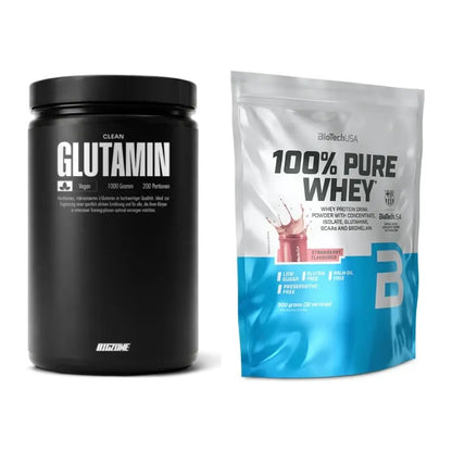 Regenerations-Duo: Big Zone Glutamin + BioTech 100% Pure Whey – alle enthaltenen Artikel