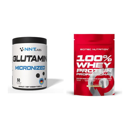 Regenerations-Duo: NNT Glutamin + Scitec 100% Whey Protein – alle enthaltenen Artikel
