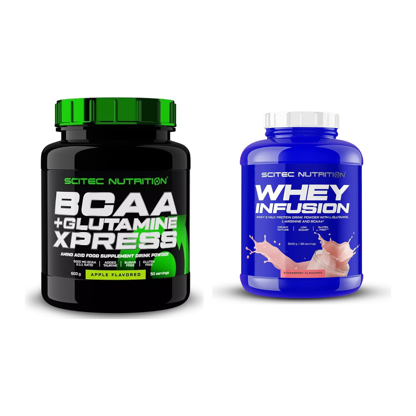 Regenerations-Duo: Scitec BCAA+ Glutamine + Scitec Whey Infusion – alle enthaltenen Artikel