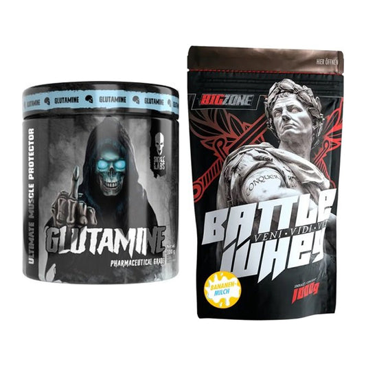 Regenerations-Duo: Skull Labs Glutamine + Big Zone Battle Whey – alle enthaltenen Artikel