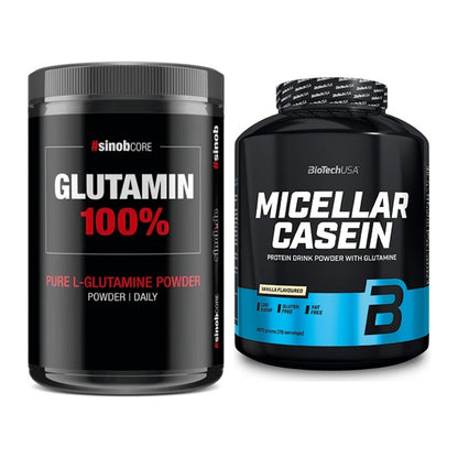 Regenerations-Duo: Sinob Core L-Glutamin + BioTech Micellar Casein – alle enthaltenen Artikel