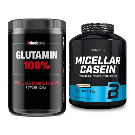 Regenerations-Duo: Sinob Core L-Glutamin + BioTech Micellar Casein – alle enthaltenen Artikel
