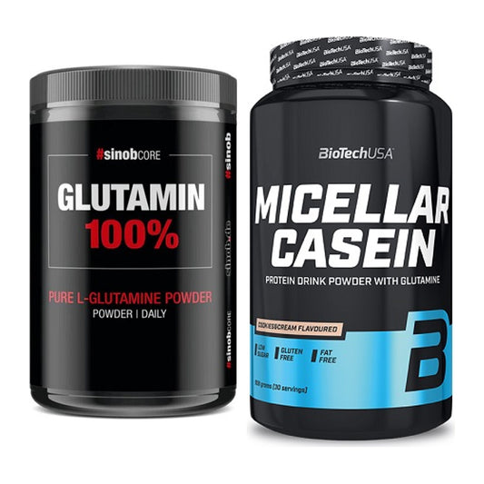 Regenerations-Duo: Sinob Core L-Glutamin + BioTech Micellar Casein – alle enthaltenen Artikel