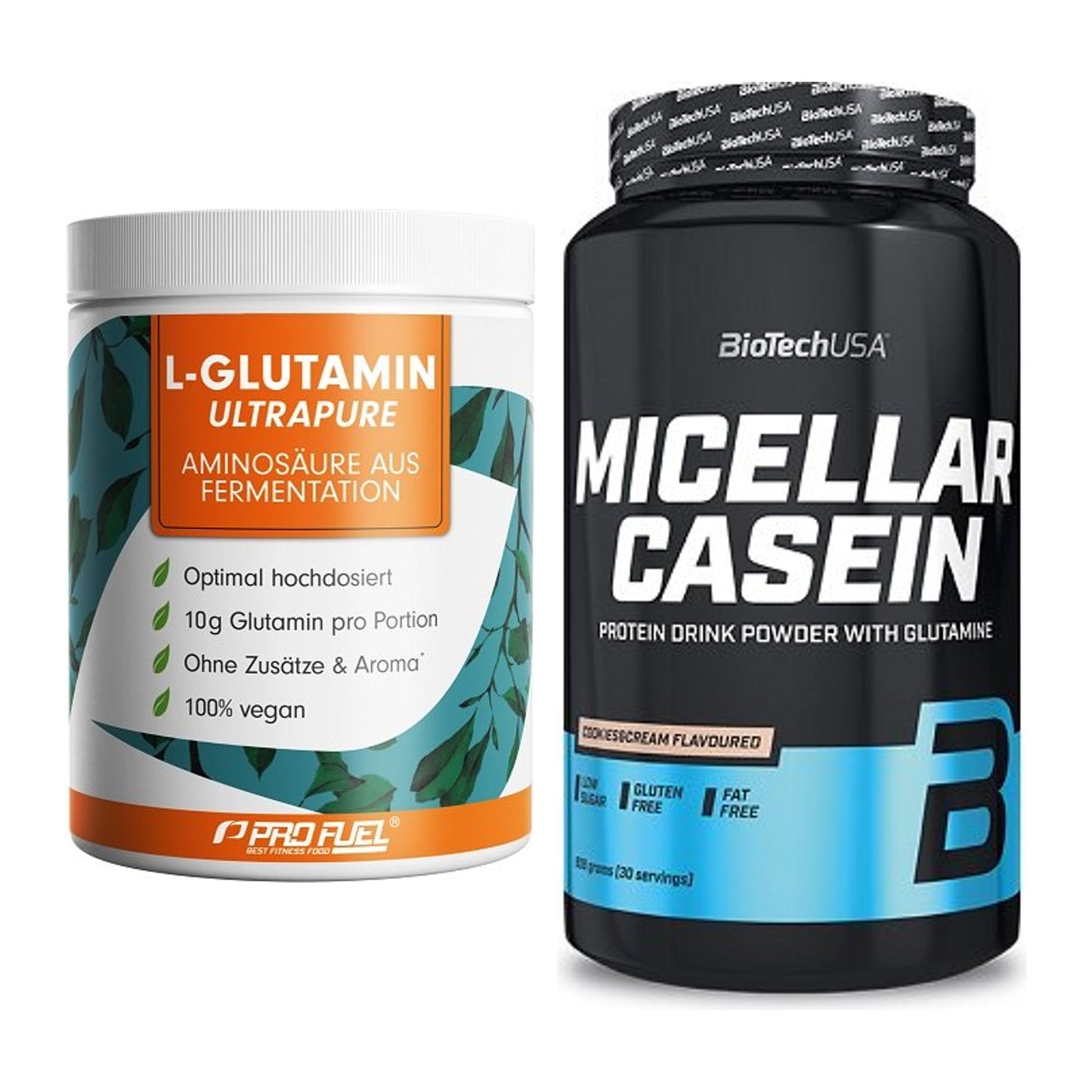 Regenerations-Duo: ProFuel Glutamin + BioTech Micellar Casein – alle enthaltenen Artikel
