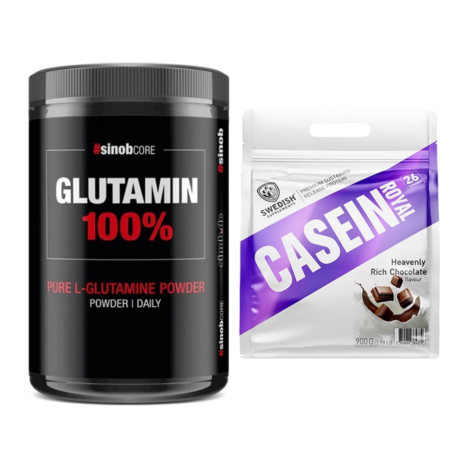Regenerations-Duo: Sinob Core L-Glutamin + Swedish Supplements – alle enthaltenen Artikel