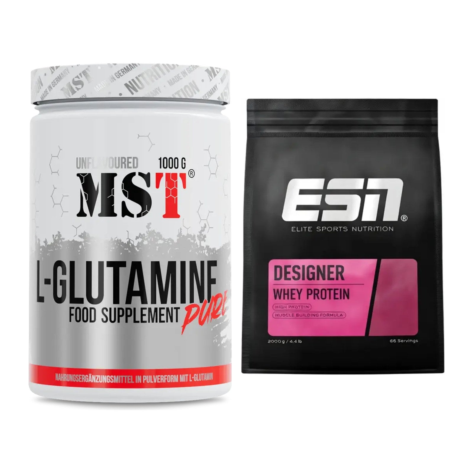 Regenerations-Duo: MST Glutamine + ESN Designer Whey – alle enthaltenen Artikel