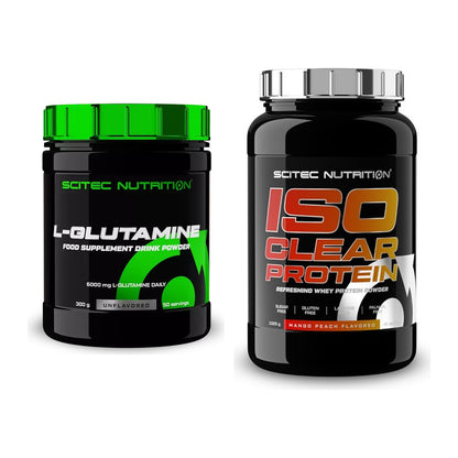 Regenerations-Duo: Scitec L-Glutamin + Scitec IsoClear Protein – alle enthaltenen Artikel
