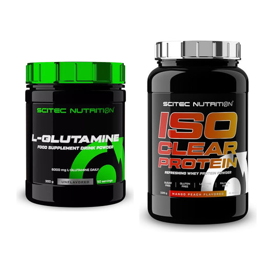 Regenerations-Duo: Scitec L-Glutamin + Scitec IsoClear Protein – alle enthaltenen Artikel