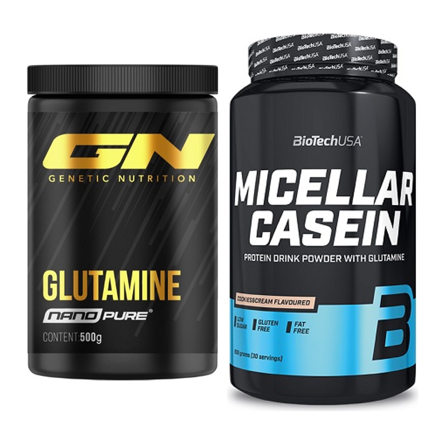 Regenerations-Duo: GN Nano Pure Glutamine + BioTech Micellar Casein – alle enthaltenen Artikel