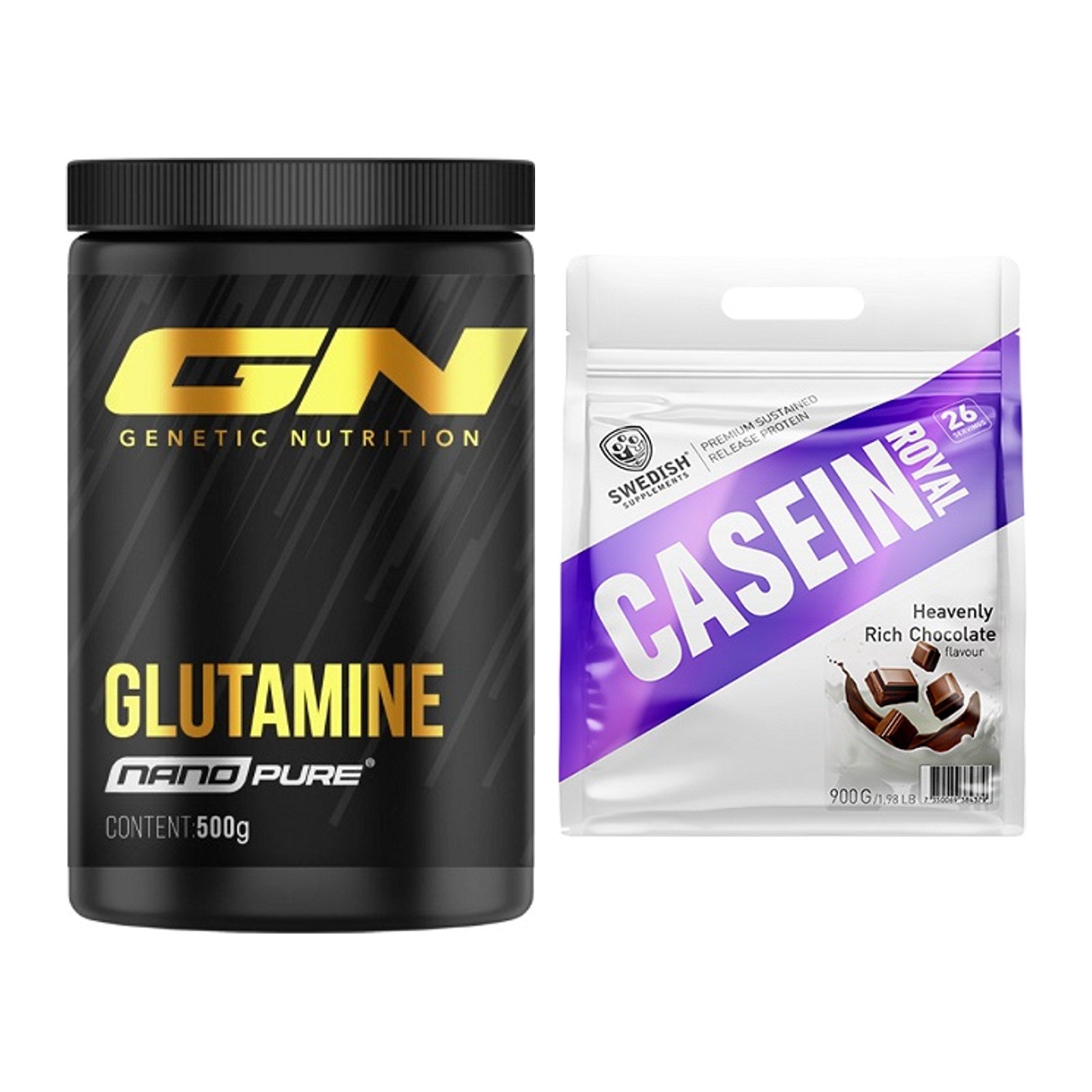 Regenerations-Duo: GN Nano Pure Glutamine + Swedish Supplements – alle enthaltenen Artikel