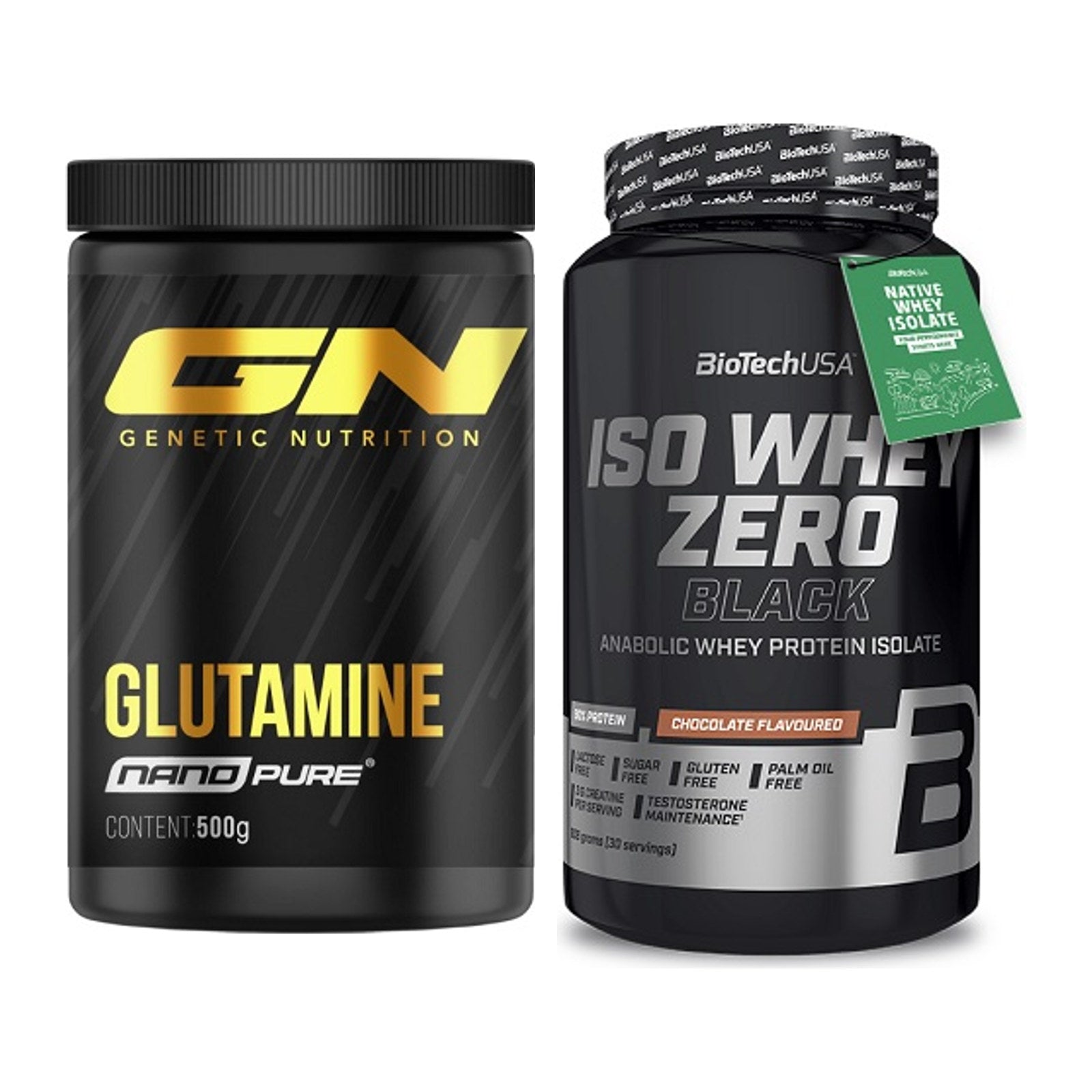 Regenerations-Duo: GN Nano Pure Glutamine + BioTech Iso Whey Zero – alle enthaltenen Artikel