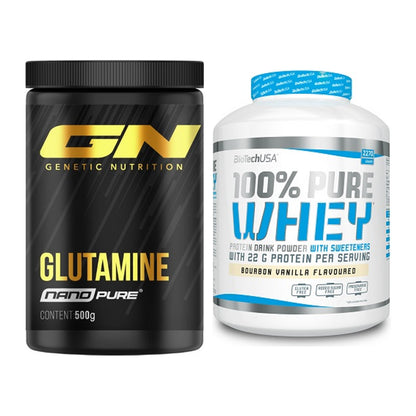 Regenerations-Duo: GN Nano Pure Glutamine + BioTech 100% Pure Whey – alle enthaltenen Artikel