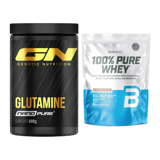 Regenerations-Duo: GN Nano Pure Glutamine + BioTech 100% Pure Whey – alle enthaltenen Artikel
