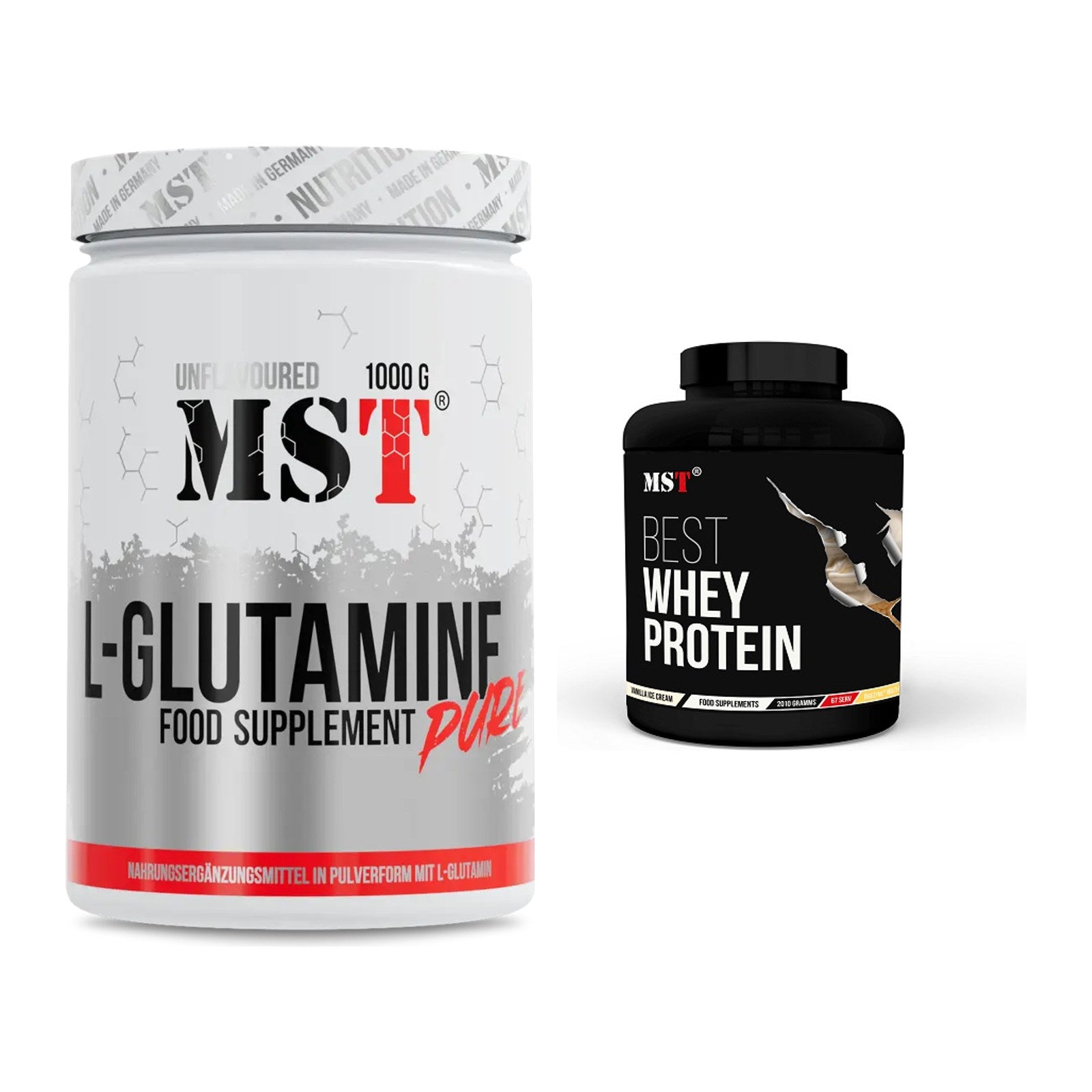 Regenerations-Duo: MST Glutamine + MST Best Whey Protein – alle enthaltenen Artikel
