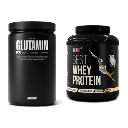 Regenerations-Duo: Big Zone Glutamin + MST Best Whey Protein – alle enthaltenen Artikel