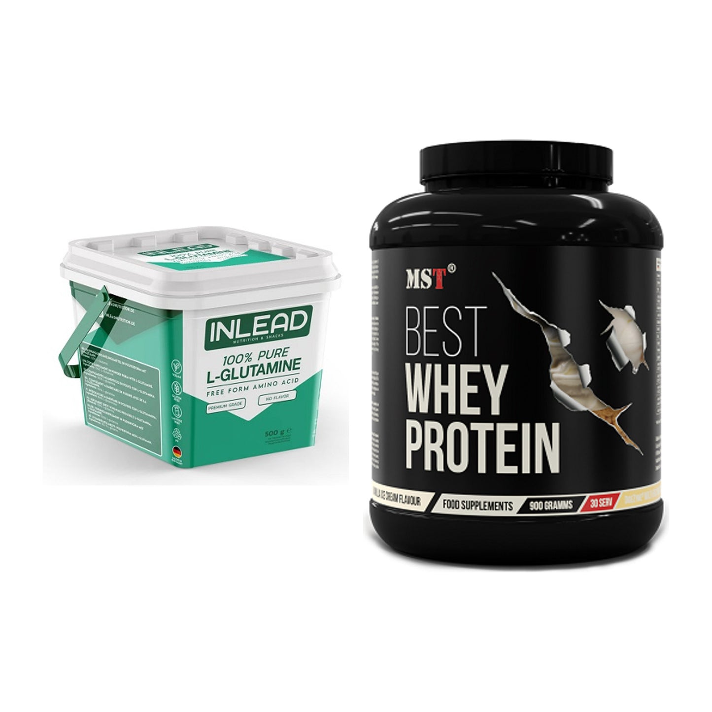 Regenerations-Duo: INLEAD L-Glutamine + MST Best Whey Protein – alle enthaltenen Artikel