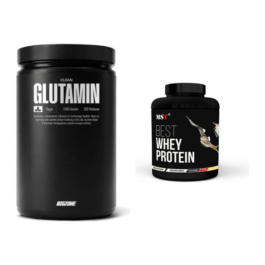 Regenerations-Duo: Big Zone Glutamin + MST Best Whey Protein – alle enthaltenen Artikel
