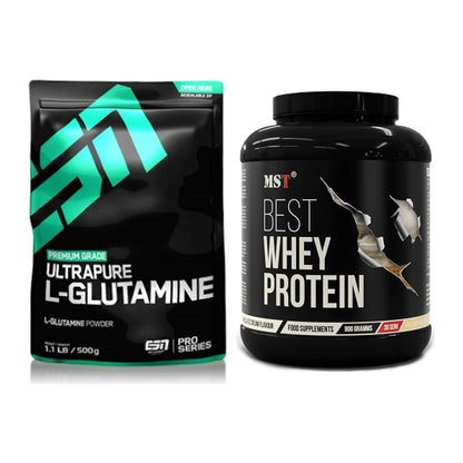 Regenerations-Duo: ESN Ultrapure L-Glutamin + MST Best Whey Protein – alle enthaltenen Artikel