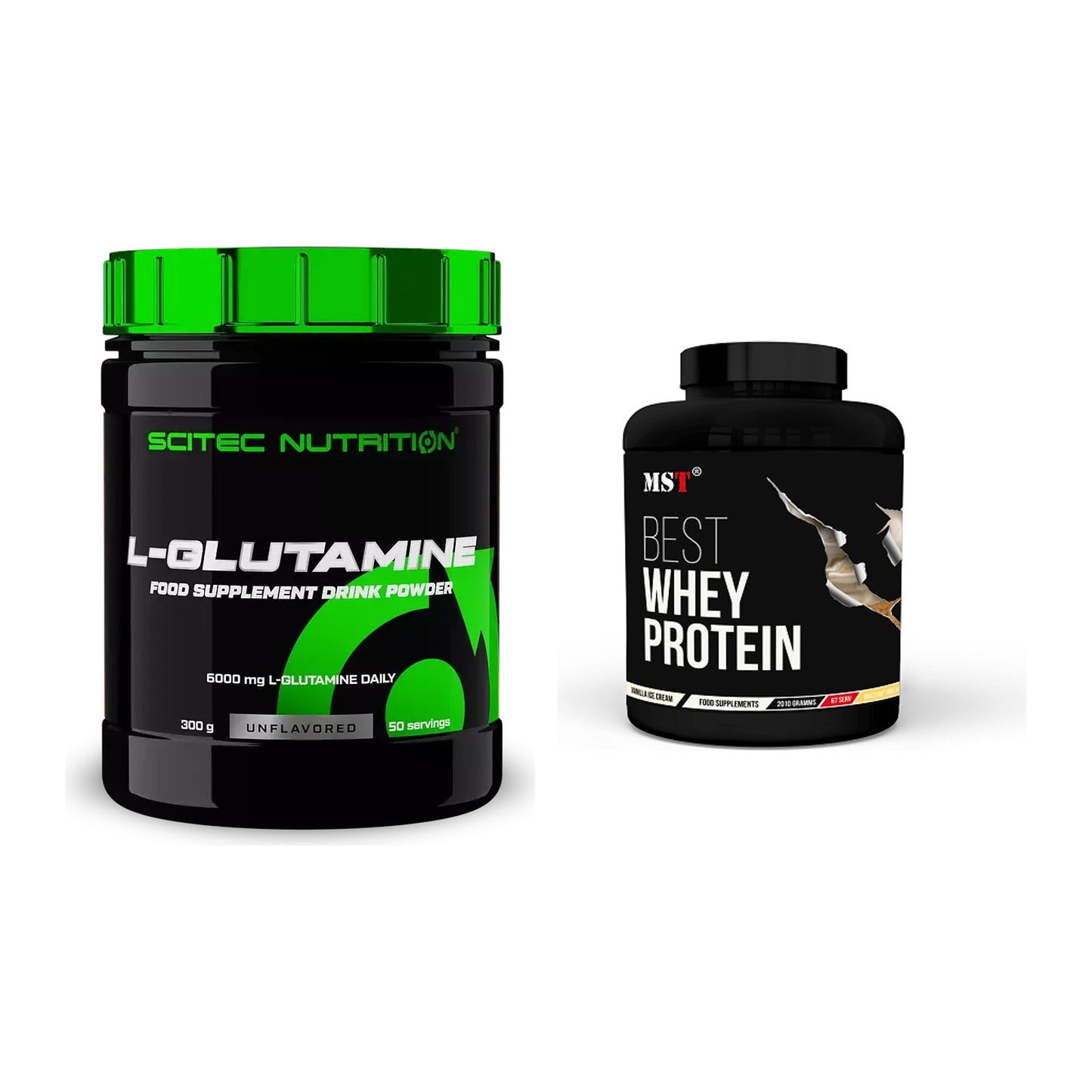 Regenerations-Duo: Scitec L-Glutamin + MST Best Whey Protein – alle enthaltenen Artikel
